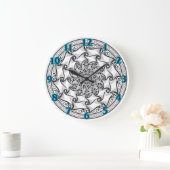 Mandala Scroll Clock Große Wanduhr (Zuhause)