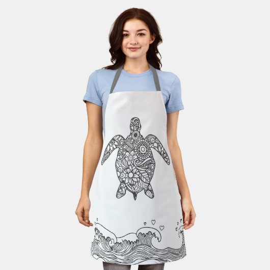Mandala Sea Turtle Schürze (Getragen)