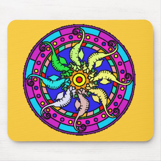 Mandala-Seepferd Mousepad (Vorne)