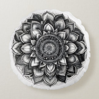 Mandala-Shirt Rundes Kissen