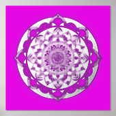 Mandala Silver Magenta Illustration Foliendrucke (Vorderseite)