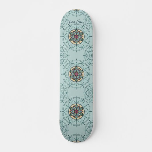 Mandala Skateboard mit Ihrem Namen (Vorne)