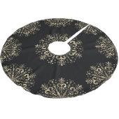 Mandala Snowflake Gold und Black Polyester Weihnachtsbaumdecke (Schrägansicht)