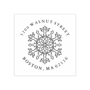 Mandala Snowflake RÜCKSENDEADRESSE BRIEFMARKE Gummistempel