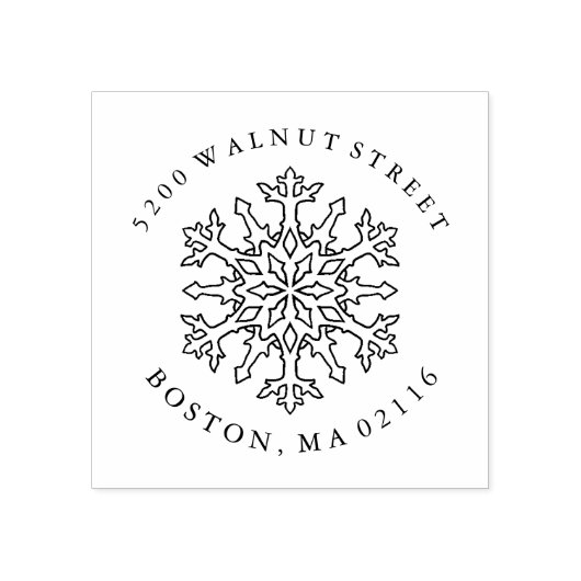 Mandala Snowflake | RÜCKSENDEADRESSE BRIEFMARKE Gummistempel (Prägung)