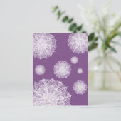 Mandala Snowflakes Lila Postkarte (Stehend Vorderseite)