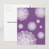 Mandala Snowflakes Lila Postkarte (Vorne/Hinten)