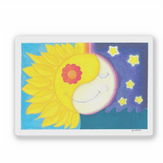 Mandala: Solflor e Luaflor Aufkleber (Vorderseite)