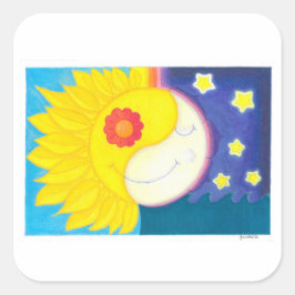 Mandala: Solflor e Luaflor Quadratischer Aufkleber