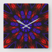 Mandala Southwestern Hippie Boho Chic Bohemisch Quadratische Wanduhr (Vorderseite)