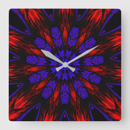 Mandala Southwestern Hippie Boho Chic Bohemisch Quadratische Wanduhr