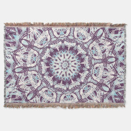Mandala Spiritual Kaleidoscope Blue Purple White.  Decke