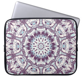Mandala Spiritual Kaleidoscope Blue Purple White  Laptopschutzhülle