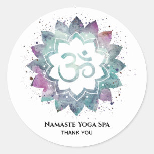 *~* Mandala Spirituelle Om OM Symbol Lotus Blume Runder Aufkleber