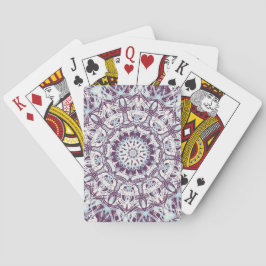 Mandala Spirituelles Kaleidoskop Blau Lila Weiß. Spielkarten
