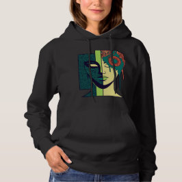 Mandala-Split-Gesicht-Abstraktkunst  Hoodie