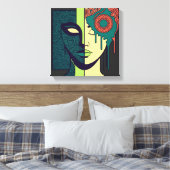Mandala-Split-Gesicht-Abstraktkunst  Leinwanddruck (Insitu (Schlafzimmer))