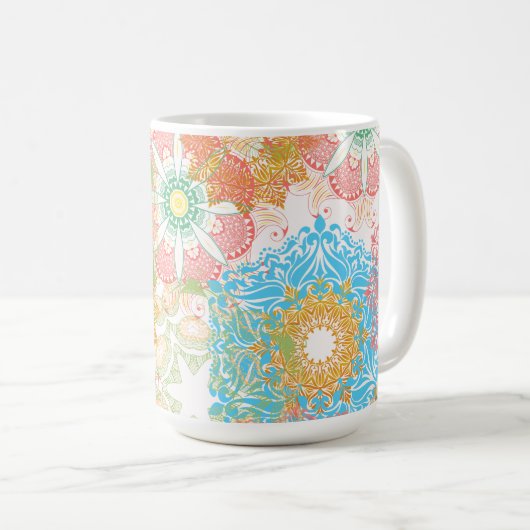 Mandala Spring Colors Tasse (VorderseiteRechts)