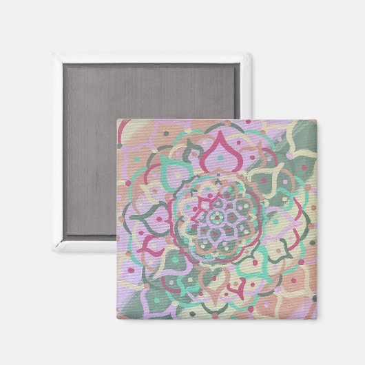 Mandala Square Magnet (Vorderseite/Rückseite)
