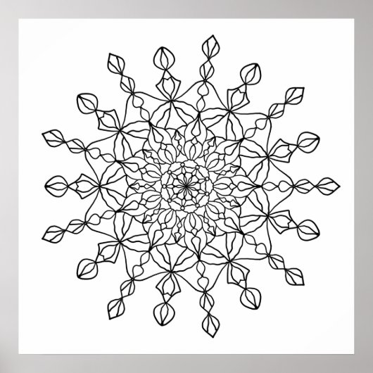 Mandala Star Coloring Poster (Vorne)