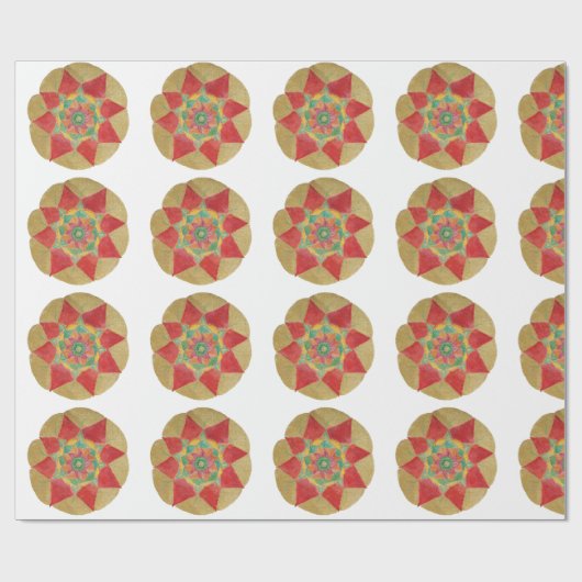 Mandala Star Handgemalt Wrapping Paper Geschenkpapier (Flach)