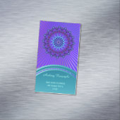 Mandala Star in violett blau + dein Backg. Ideen Magnetische Visitenkarte (Beispiel)