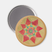 Mandala Star Sacred Geometry Round Magnet (Vorderseite/Rückseite)