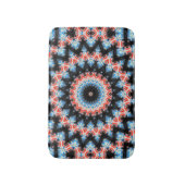 Mandala Star: Schwarz, Blau und Rot Badematte (Vorderseite Vertikal)