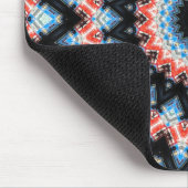 Mandala Star: Schwarz, Blau und Rot Mousepad (Ecke)