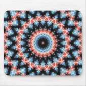 Mandala Star: Schwarz, Blau und Rot Mousepad (Vorne)