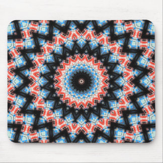 Mandala Star: Schwarz, Blau und Rot Mousepad