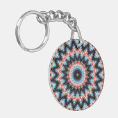 Mandala Star: Schwarz, Blau und Rot Schlüsselanhänger (Vorderseite links)