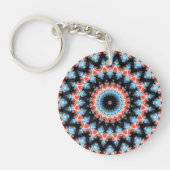 Mandala Star: Schwarz, Blau und Rot Schlüsselanhänger (Vorderseite)