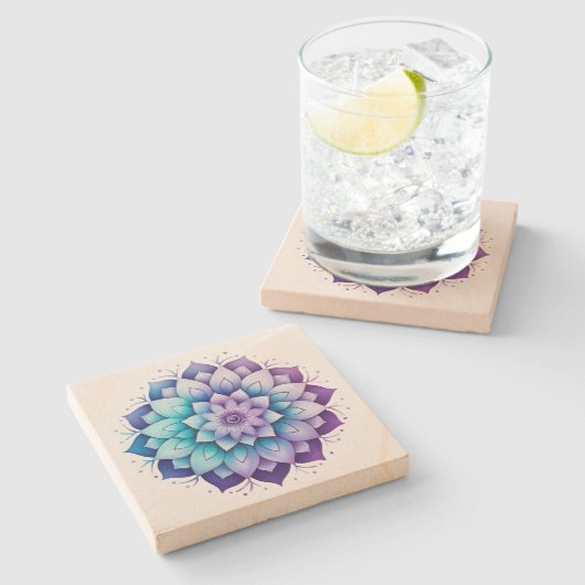 Mandala Steinuntersetzer (Seitenansicht)