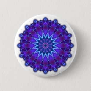 Mandala-Stern in Blau Button