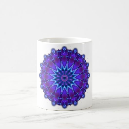 Mandala-Stern in blau Kaffeetasse (Mittel)