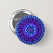 Mandala-Stern in blau | Königliche Blume Button (Vorne & Hinten)