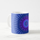 Mandala-Stern in blau | Königliche Blume Kaffeetasse (Vorderseite Links)