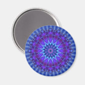 Mandala-Stern in blau | Königliche Blume Magnet (Vorderseite/Rückseite)