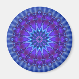 Mandala-Stern in blau Königliche Blume Magnet