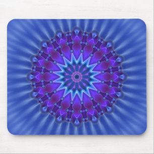 Mandala-Stern in blau   Königliche Blume Mousepad
