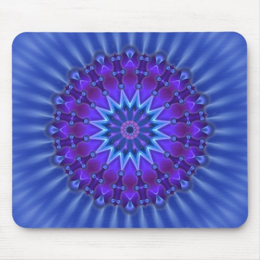 Mandala-Stern in blau | Königliche Blume Mousepad (Vorne)