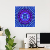 Mandala-Stern in blau | Königliche Blume Poster (Heimbüro)