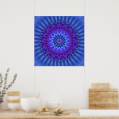 Mandala-Stern in blau | Königliche Blume Poster (Küche)