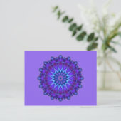 Mandala-Stern in blau | lila Postkarte (Stehend Vorderseite)