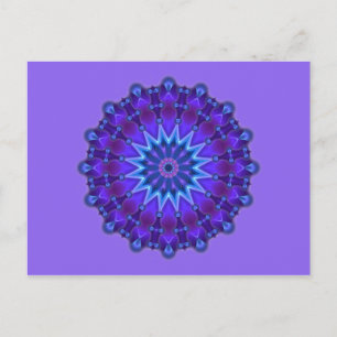 Mandala-Stern in blau lila Postkarte