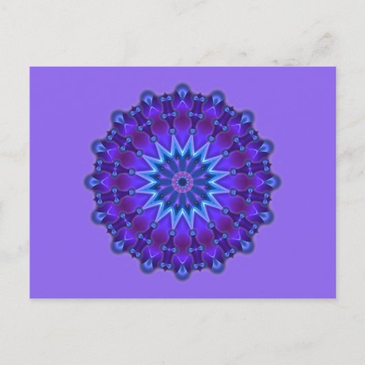 Mandala-Stern in blau | lila Postkarte (Vorderseite)