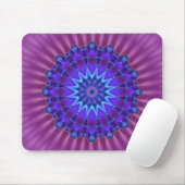 Mandala-Stern in blau | Magenta-Blume Mousepad (Mit Mouse)