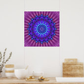 Mandala-Stern in blau | Magenta-Blume Poster (Küche)