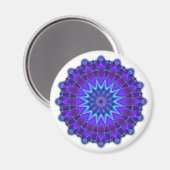 Mandala-Stern in blau Magnet (Vorderseite/Rückseite)